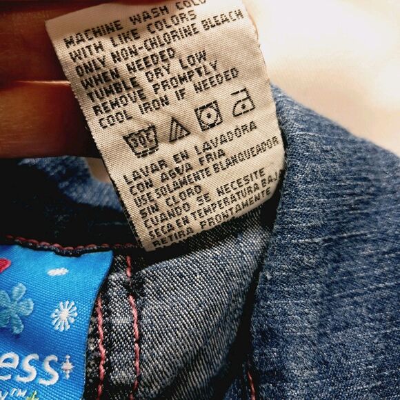 infant denim Jean Zipper Mini dress 12 month vintage Y2K Bratzcore Pink Princess - Picture 6 of 9